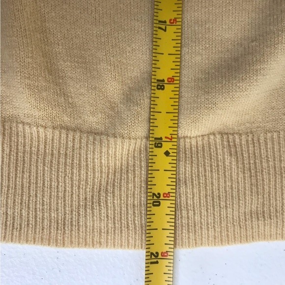 Vintage Hampshire Studio Mock Turtleneck Zip Back Sweater Yellow Gold Women PM - Picture 9 of 11